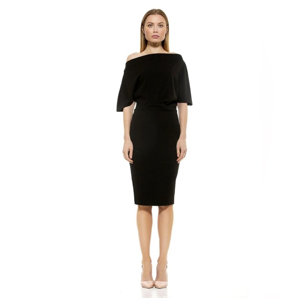 Alexia Admor NWOT Olivia Scuba Off the Shoulder Dress Black Size XL